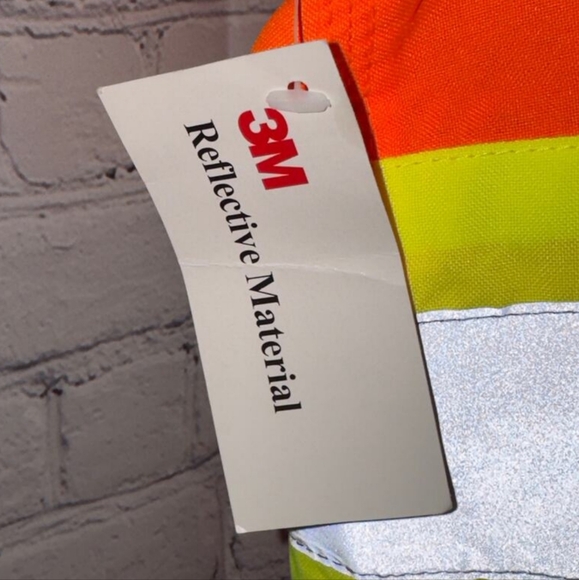 NEW W TAG 3M Walls utility safty ORANGE vest men's Size : medium - Picture 6 of 9